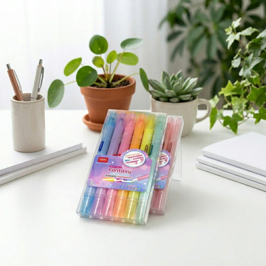 Erasable Highlighters Markers Set Of 6 Pastel Shades Chisel Tip