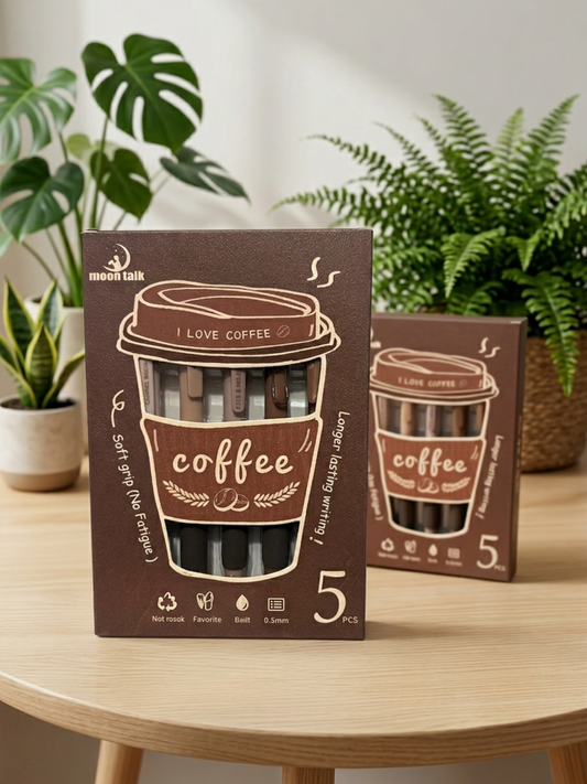 Coffee pen set for gifting gel pen with 0.5 mm tip